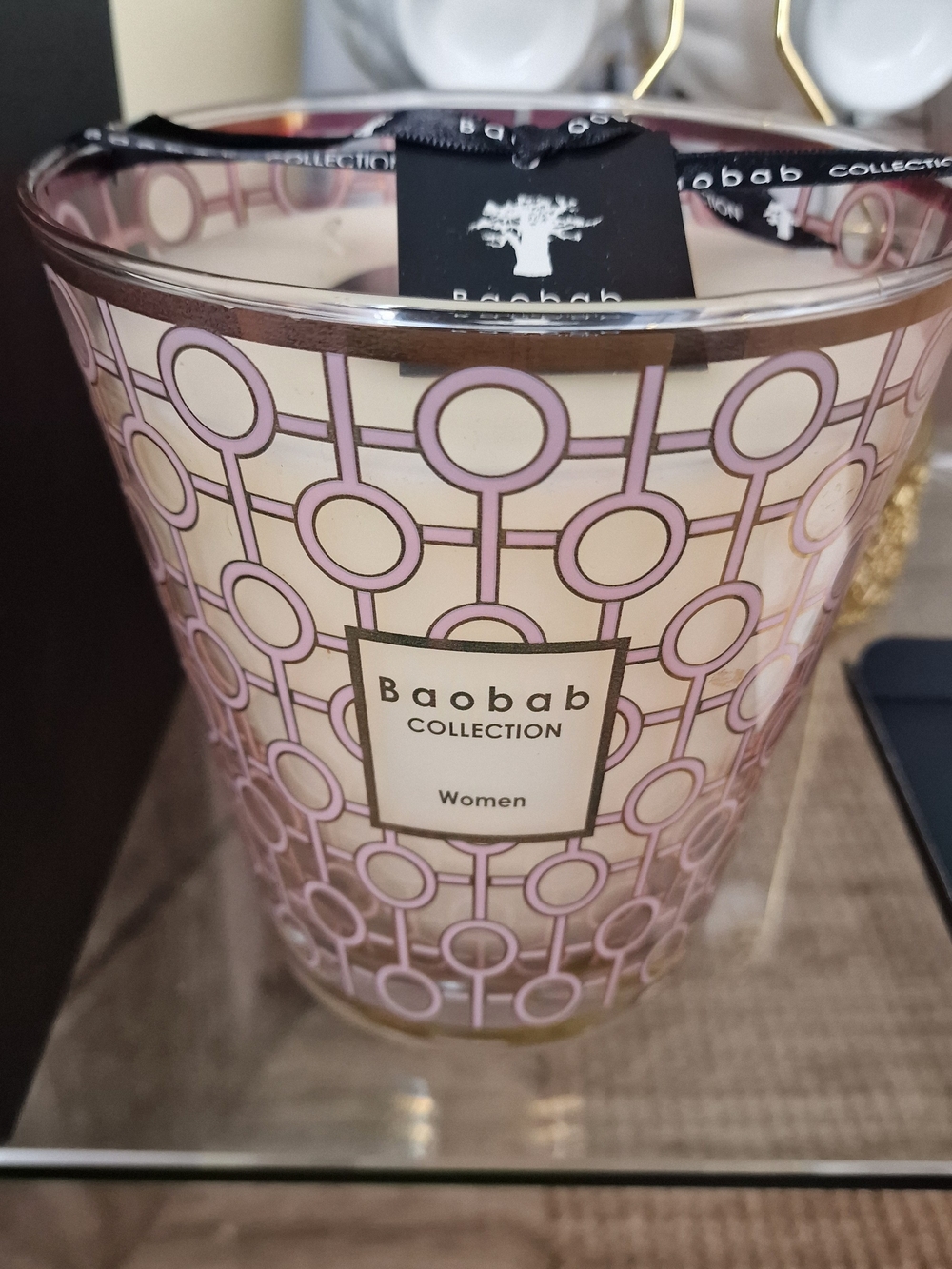 Baobab Collection Women Decorative Pink Glass Scented Candle